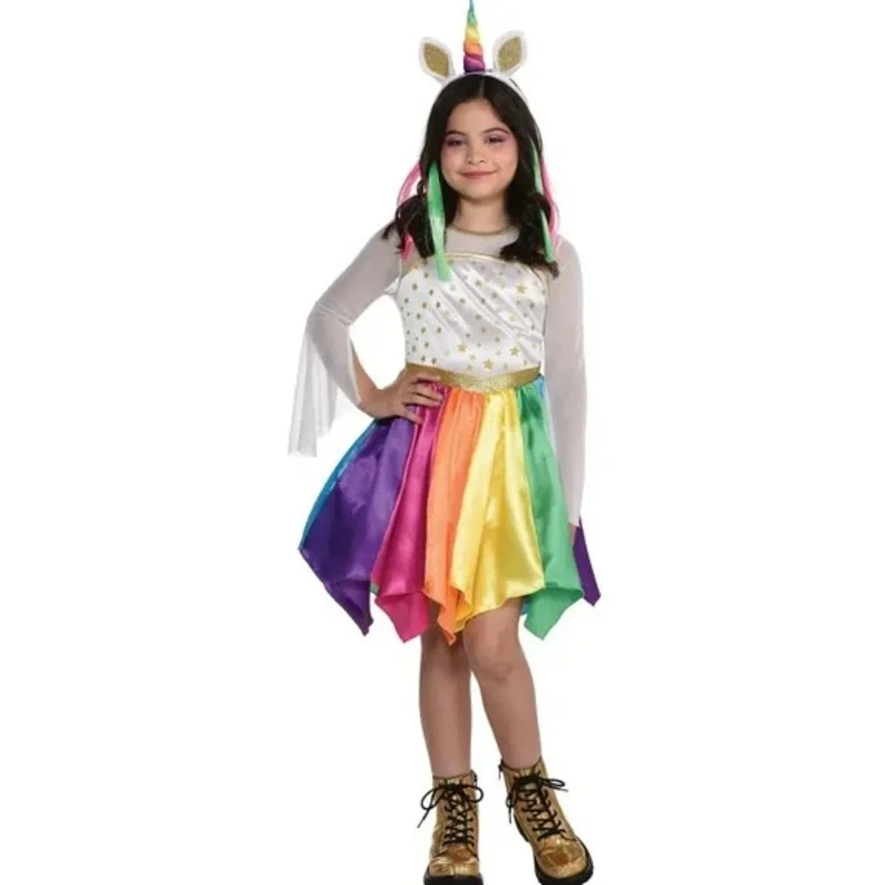 Rainbow Unicorn New in Package 2-Piece Set Halloween Costume‎ Girls Size L 12-14